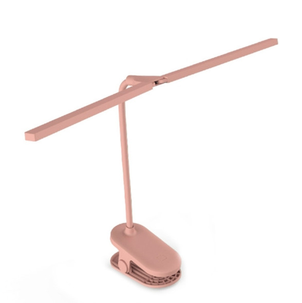 TD5 Double Lamp Head USB Desktop Clip Table Lamp,Style: Rechargeable Version (Pink)