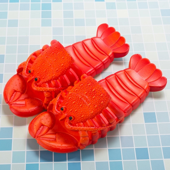 Crayfish Beach Parent-Child Slippers Children Cartoon Slippers, Size: 30-31(Red)