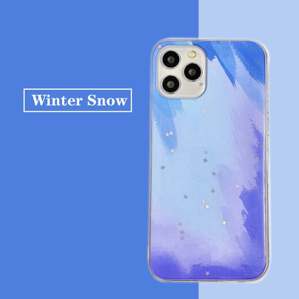 Watercolor Glitter Pattern Shockproof TPU Protective Case For iPhone 11 Pro(Winter Snow)