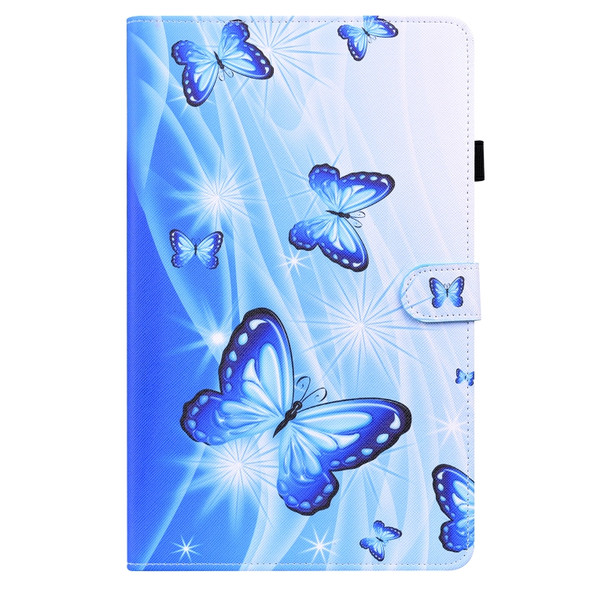 For Lenovo Tab P11 TB-J606F Animal Pattern Horizontal Flip Leather Case with Holder & Card Slots & Photo Frame(Blue Butterfly)