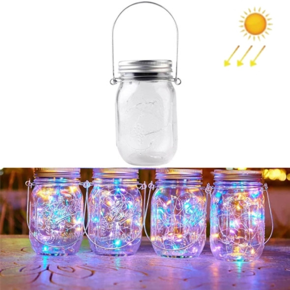 Solar Mason Bottle Pendent Lamp Outdoor Decoration Garden Light, Spec: 20 LEDs (Color Light)