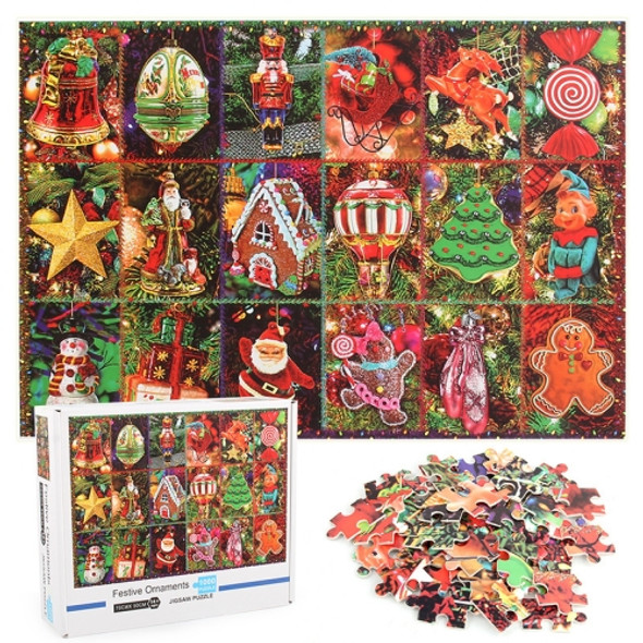 1000 Piece Adult Puzzle Christmas Theme Paper Puzzle Toy(Festival Ornaments)