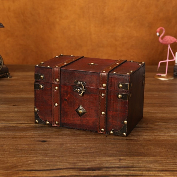 Wooden Square Vintage Jewelry Storage Box Indoor Shooting Props,Specification： 6266 Large