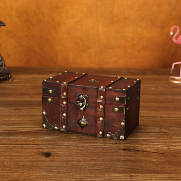Wooden Square Vintage Jewelry Storage Box Indoor Shooting Props,Specification： 6266 Small