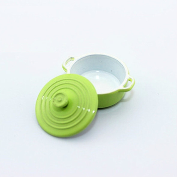 Doll House Mini Accessories Kitchen Cooking Utensils Mini Candy Color Soup Pot(Green)