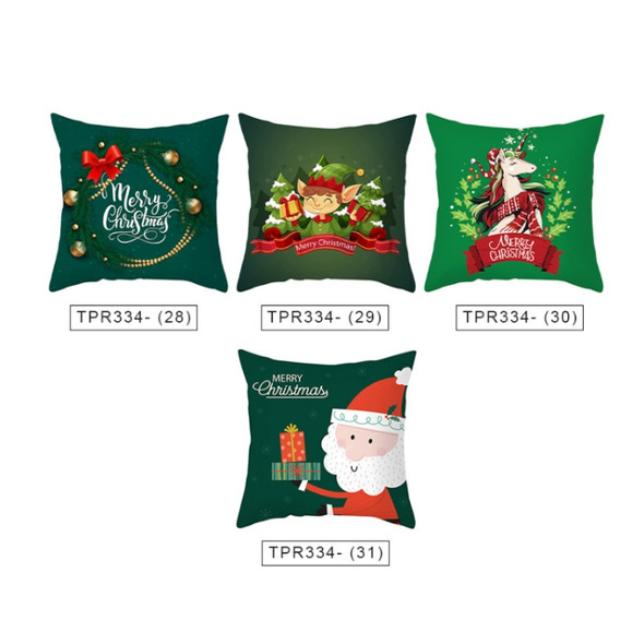 3 PCS Christmas Peach Skin Cartoon Sofa Pillowcase Without Pillow Core, Size: 45x45cm(TPR334-28)