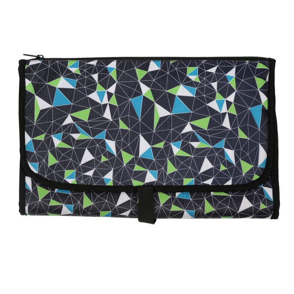 Portable Baby Changing Mat Multifunctional Baby Changing Table Waterproof Bag(Colorful Geometry )