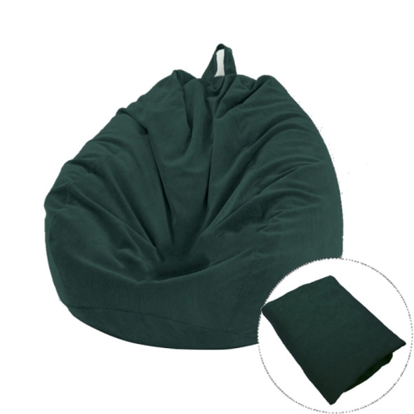 Corduroy Lazy Bean Bag Chair Sofa Cover, Size:100x120cm(Dark Green)