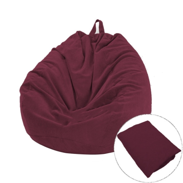 Corduroy Lazy Bean Bag Chair Sofa Cover, Size:100x120cm(Red Wine)