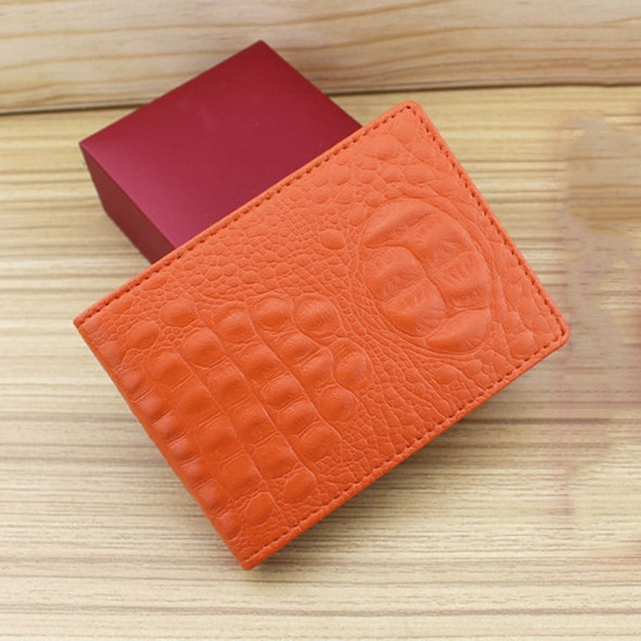 Crocodile Pattern Driver License Cover Universal Driver License Holder Card Slot ID Card Holder(Orange)