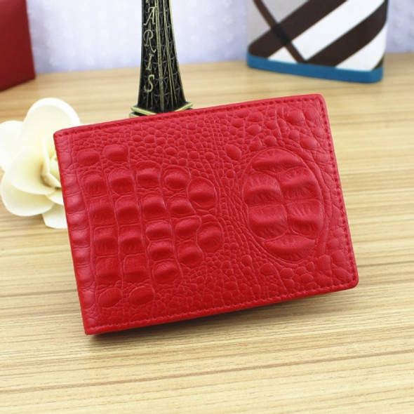 Crocodile Pattern Driver License Cover Universal Driver License Holder Card Slot ID Card Holder(Red)