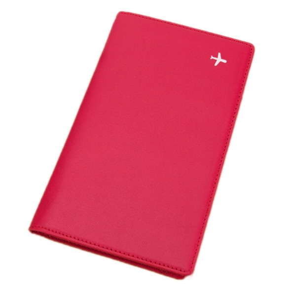 PU Leather Multi-Function Document Holder Travel Portable Passport Bag(Red)