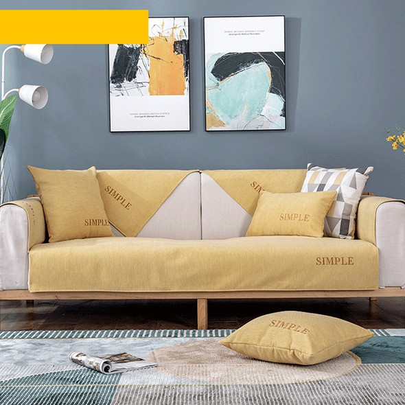 Four Seasons Universal Simple Chenille Non-slip Sofa Cover, Size:90x90cm(Yellow)