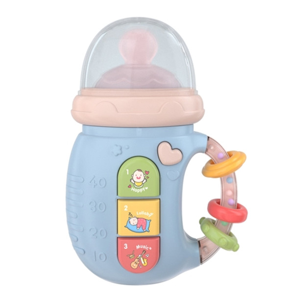 Early Education Baby Toy Newborn Light And Music Electric Comfort Milk Bottle Rattle( Blue)