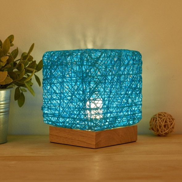 USB Square Sepak Takraw Table Lamp Bedroom Bedside Decorative Light, Spec: Dimming Switch+Base(Blue)