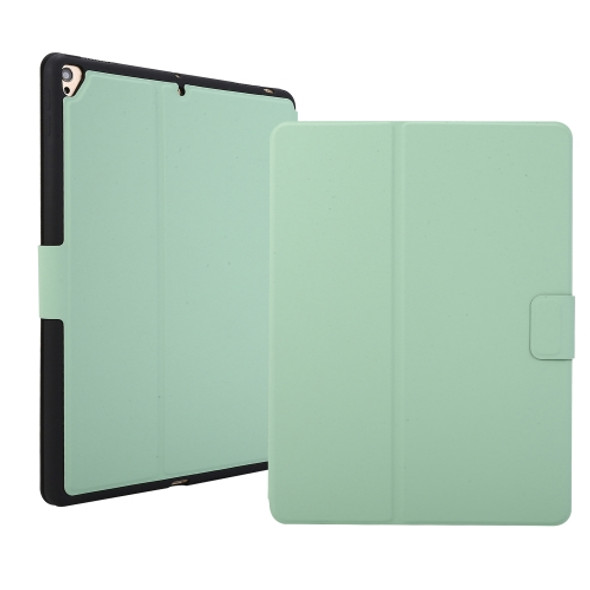 For iPad 9.7 (2018) / (2017) Electric Pressed Texture Horizontal Flip Leather Case with Holder & Pen Slot(Mint Green)