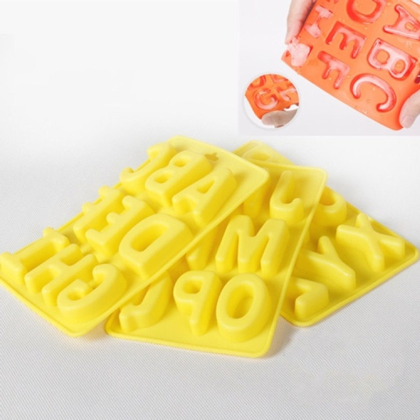 A-Z 3 in 1 Letter Ice Cube Ice Box Silicone Ice Tray Set(Yellow)