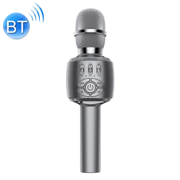 JOYROOM JR-MC2 Wireless Bluetooth External K Song Capacitive Microphone, Supports TF Card & 3.5mm Jack(Dark Gray)