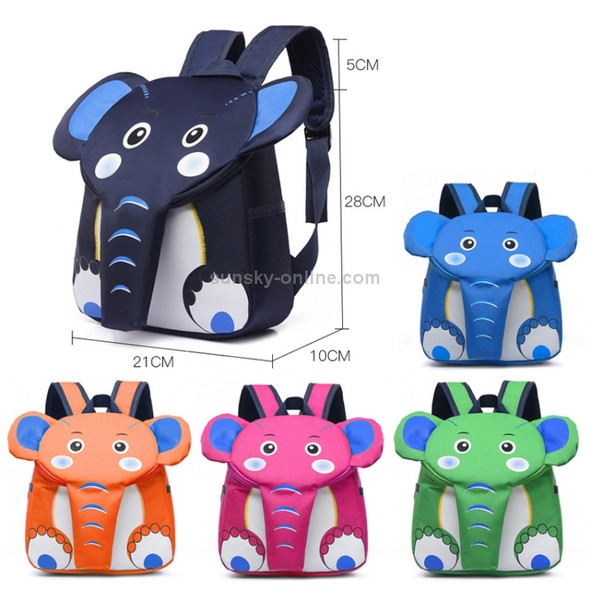 Elephant School Backpack for Children Cute 3D Animal Kids School Bags Boys Girls Schoolbag(Navy blue)