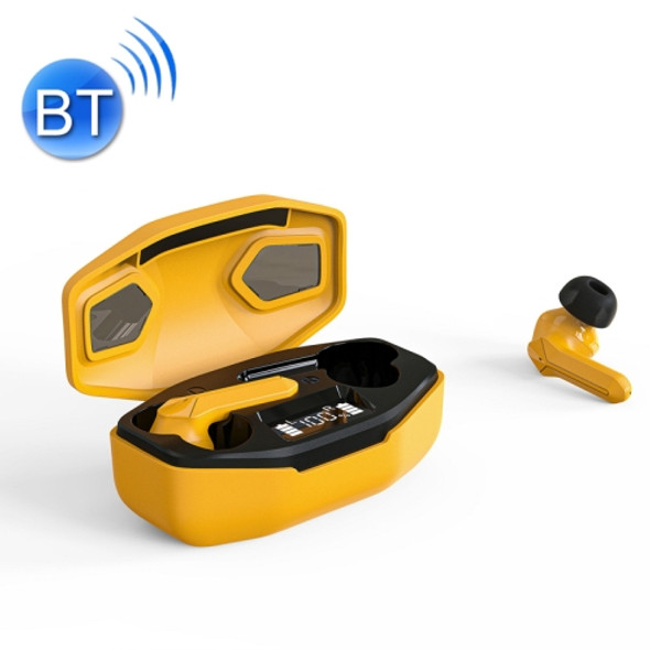 T68 TWS Low Latency Bluetooth 5.1 Gaming Earphone with Power Display(Yellow)