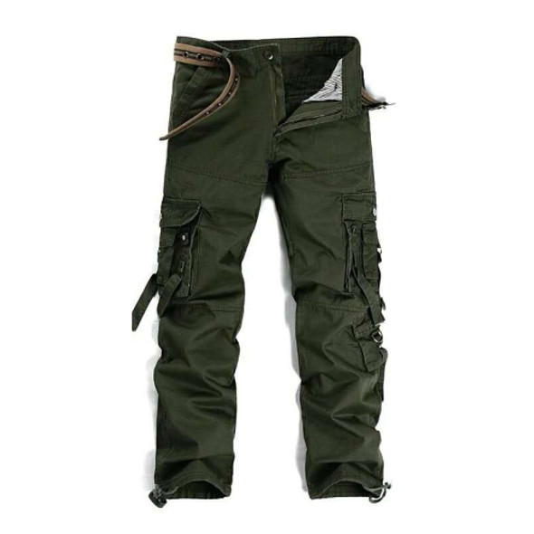 Men Multi-pocket Outdoor Casual Overalls (Color:Army Green Size:30)