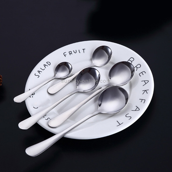 5 in 1 410 Stainless Steel Tableware Mirror Polishing Round Spoon Set