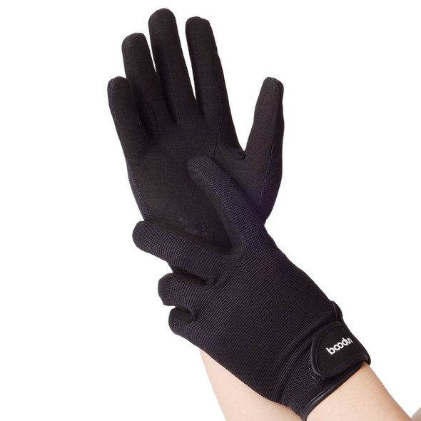 Boodun L281075C Horse Riding Gloves Wear-Resistant Non-Slip Equestrian Gloves, Size: M(Black)