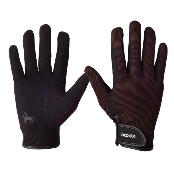 Boodun L281075C Horse Riding Gloves Wear-Resistant Non-Slip Equestrian Gloves, Size: M(Brown)