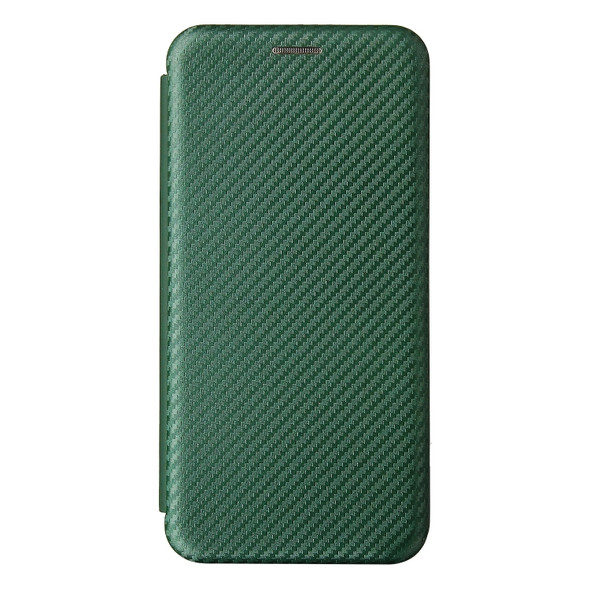 For Asus Zenfone 8 / ZS590KS (8 Mini) Carbon Fiber Texture Magnetic Horizontal Flip TPU + PC + PU Leather Case with Card Slot(Green)