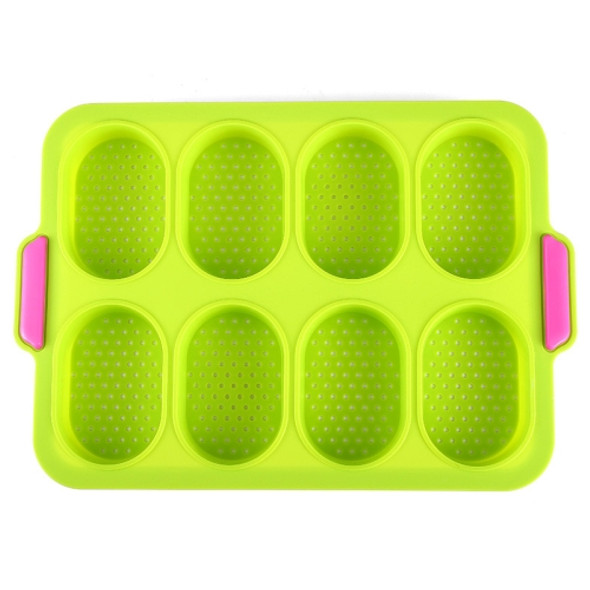 Oval Cake Mold Silicone 8 Grid Non-Stick Household Cake Mold(Green)