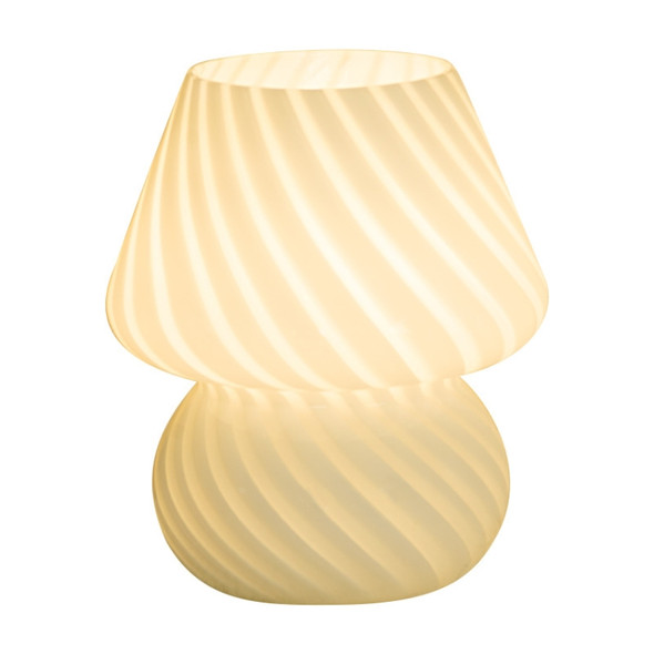 PJ-104 5W Mushroom Glass Bedroom Bedside Table Decoration Table Lamp, CN Plug, Specification： Monochrome Warm Light