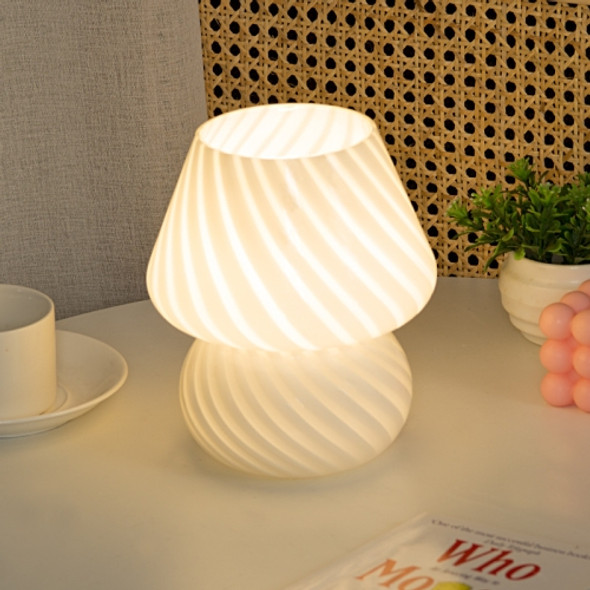 PJ-104 5W Mushroom Glass Bedroom Bedside Table Decoration Table Lamp, CN Plug, Specification： Monochrome Warm Light