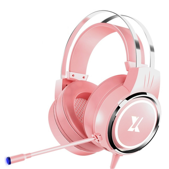 Heir Audio Head-Mounted Gaming Wired Headset With Microphone, Colour: X8 Mobile / Notebook Upgrade (Pink)