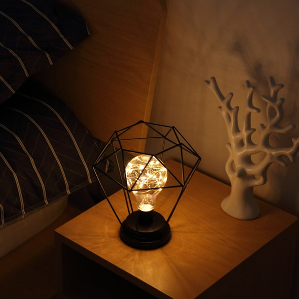 Retro Decoration Lantern Wrought Iron Hollow Night Light(Diamond)