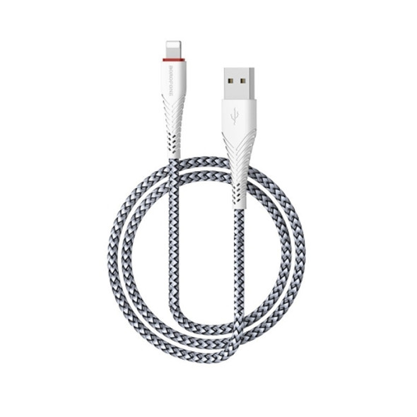 Borofone BX25 8 Pin to USB Powerful Charging Data Cable for iPhone X, iPhone 8 & 8 Plus, iPhone 7 & 7 Plus, iPhone 6 & 6s, iPhone 6 Plus & 6s Plus (White)