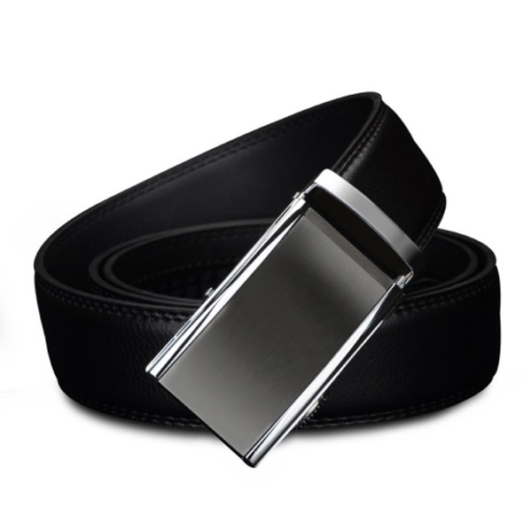 COWATHER CZ022 Men Two-Layer Leather Casual Business Automatic Buckle Belt, Length: 120cm(Black)