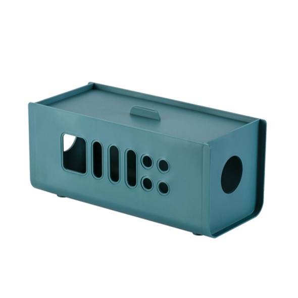 XM009 Plastic Plug-In Electric Wire Storage Box Power Board Wire Clip Box Charger Storage Finishing Box(Blue)