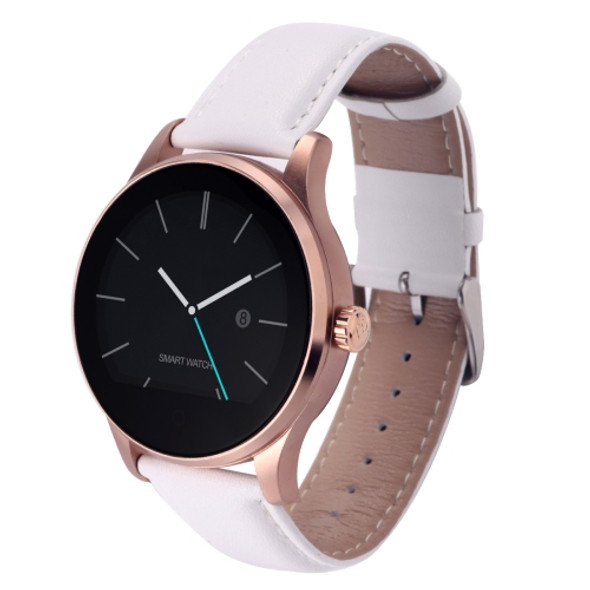 K88H 1.22 inch 2.5D Curved Screen Bluetooth 4.0 IP54 Waterproof Couples Style Leather Strap Smart Bracelet with Heart Rate Monitor & BT Call & Pedometer & Call Reminder & SMS / Twitter Alerts & Anti lost & Remote Camera Functions For Android 4.4 OS a