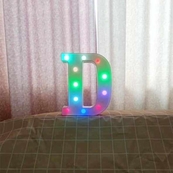 22cm Colorful Slow Flashing 26 Letters Numbers Decorative Light(Letter D)