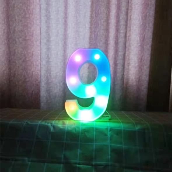 22cm Colorful Slow Flashing 26 Letters Numbers Decorative Light(Number 9)