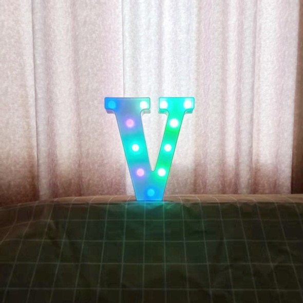 22cm Colorful Slow Flashing 26 Letters Numbers Decorative Light(Letter V)
