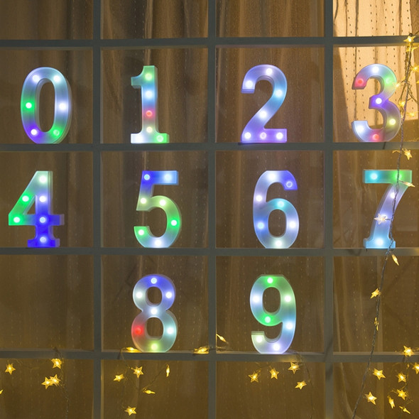 22cm Colorful Slow Flashing 26 Letters Numbers Decorative Light(Number 2)