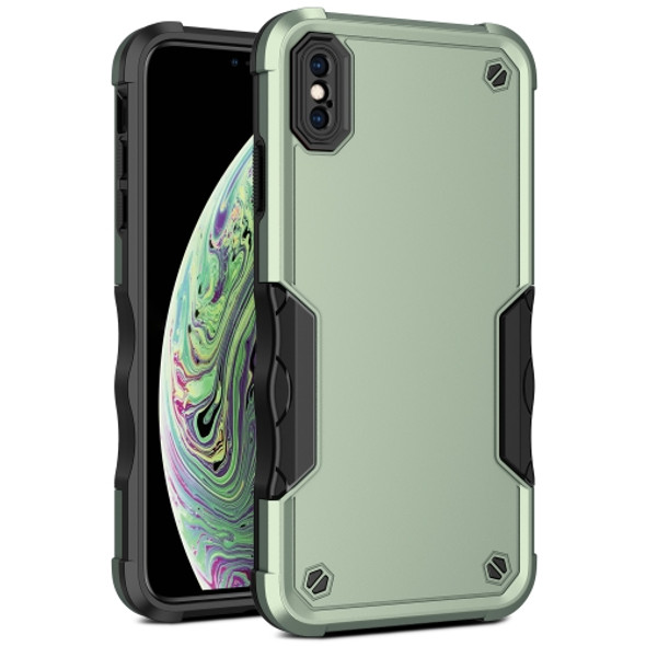 Non-slip Armor Phone Case For iPhone XR(Green)