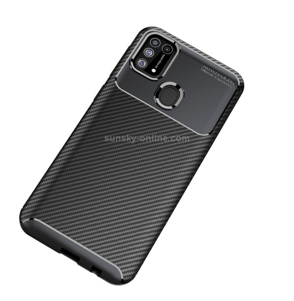 For Galaxy M31 Carbon Fiber Texture Shockproof TPU Case(Black)