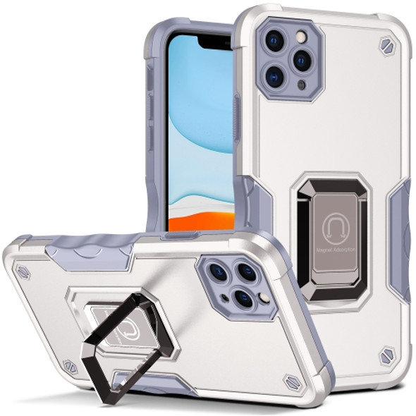 Ring Holder Non-slip Armor Phone Case For iPhone 11 Pro(White)