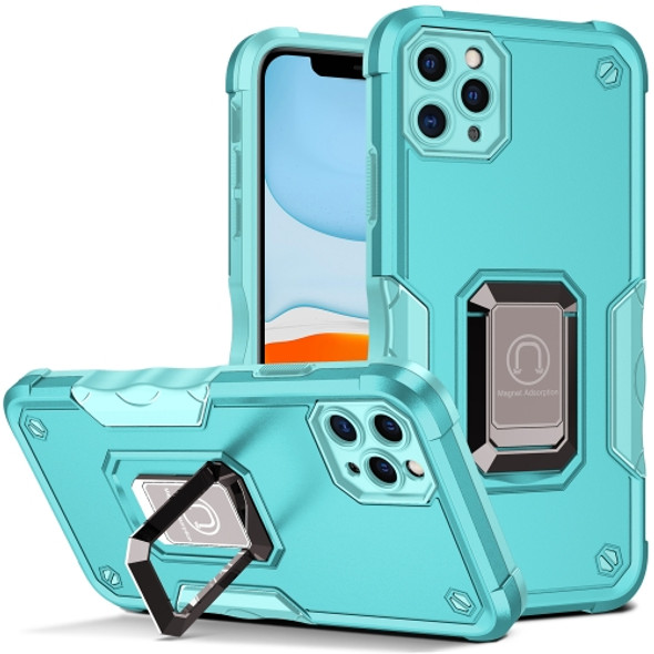 Ring Holder Non-slip Armor Phone Case For iPhone 11 Pro(Mint Green)