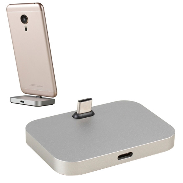 USB-C / Type-C Aluminum Alloy Desktop Station Dock Charger, For Galaxy S8 & S8 + / LG G6 / Huawei P10 & P10 Plus / Xiaomi Mi6 & Max 2 and other Smartphones(Grey)