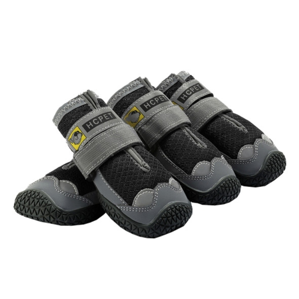 4 PCS / Set HCPET Dog Shoes Breathable Net Dog Shoes, Size: No.1 4cm(Gray)