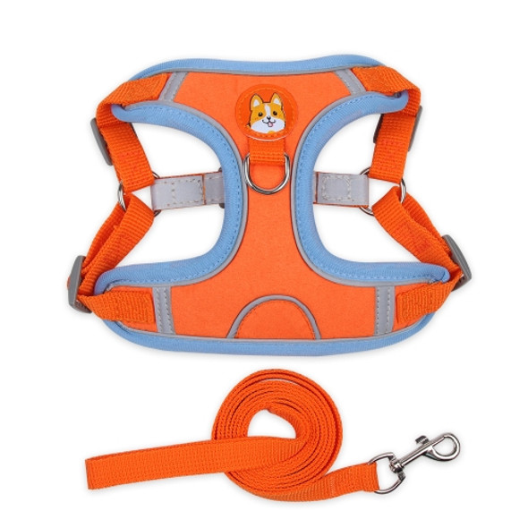 BL-867 Pet Chest Straps Reflective Dog Traction Rope, Size: M(Orange)