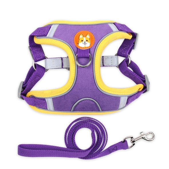 BL-867 Pet Chest Straps Reflective Dog Traction Rope, Size: L(Purple)
